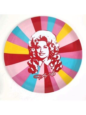 Dolly Parton bright 14” multicolored round serving tray NWT
